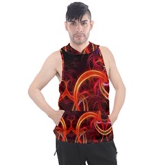 Background Fractal Abstract Men s Sleeveless Hoodie