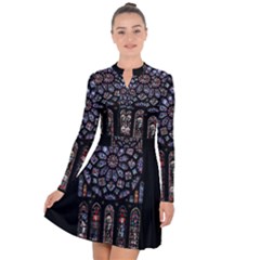 Rosette Cathedral Long Sleeve Panel Dress