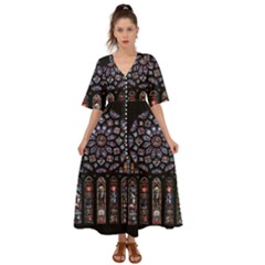 Rosette Cathedral Kimono Sleeve Boho Dress