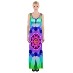 Ornament Kaleidoscope Thigh Split Maxi Dress by Hannah976