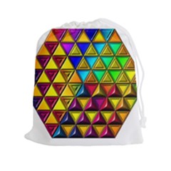 Cube Diced Tile Background Image Drawstring Pouch (2xl)