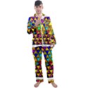 Cube Diced Tile Background Image Men s Long Sleeve Satin Pajamas Set View1