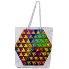 Cube Diced Tile Background Image Full Print Rope Handle Tote (large) by Hannah976