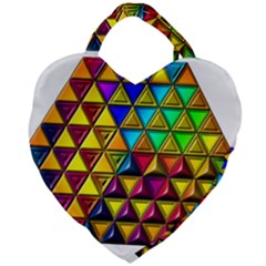 Cube Diced Tile Background Image Giant Heart Shaped Tote by Hannah976