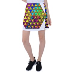 Cube Diced Tile Background Image Tennis Skirt by Hannah976