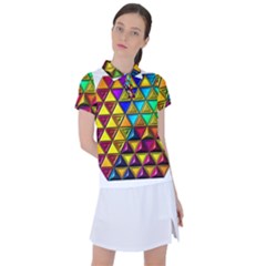 Cube Diced Tile Background Image Women s Polo T-shirt