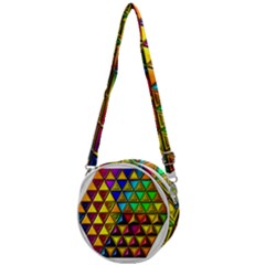 Cube Diced Tile Background Image Crossbody Circle Bag by Hannah976