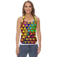 Cube Diced Tile Background Image Basic Halter Top by Hannah976