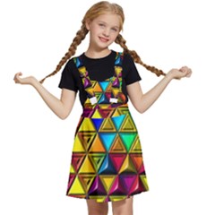 Cube Diced Tile Background Image Kids  Apron Dress by Hannah976