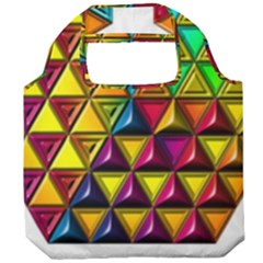 Cube Diced Tile Background Image Foldable Grocery Recycle Bag by Hannah976