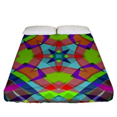 Farbenpracht Kaleidoscope Pattern Fitted Sheet (queen Size) by Hannah976