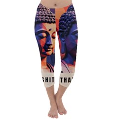 Let That Shit Go Buddha Low Poly (6) Capri Winter Leggings  by 1xmerch