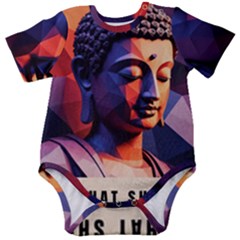 Let That Shit Go Buddha Low Poly (6) Baby Short Sleeve Bodysuit by 1xmerch