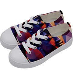 Let That Shit Go Buddha Low Poly (6) Kids  Low Top Canvas Sneakers by 1xmerch