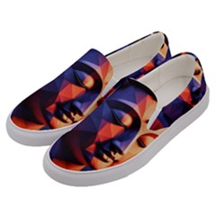 Let That Shit Go Buddha Low Poly (6) Men s Canvas Slip Ons by 1xmerch