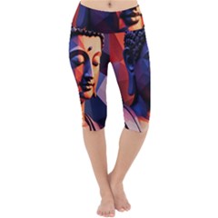 Let That Shit Go Buddha Low Poly (6) Lightweight Velour Cropped Yoga Leggings by 1xmerch