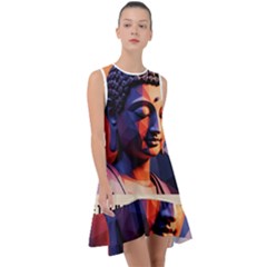 Let That Shit Go Buddha Low Poly (6) Frill Swing Dress by 1xmerch