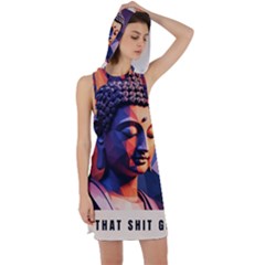 Let That Shit Go Buddha Low Poly (6) Racer Back Hoodie Dress