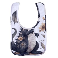 Cute Black Baby Dragon Flowers Painting (7) Baby Bib by 1xmerch