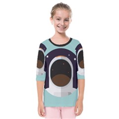 Astronaut Space Astronomy Universe Kids  Quarter Sleeve Raglan T-shirt