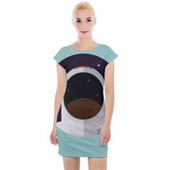Astronaut Space Astronomy Universe Cap Sleeve Bodycon Dress