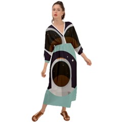 Astronaut Space Astronomy Universe Grecian Style  Maxi Dress by Sarkoni