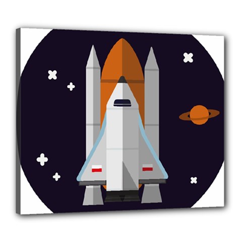 Rocket Space Universe Spaceship Canvas 24  X 20  (stretched)