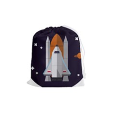 Rocket Space Universe Spaceship Drawstring Pouch (medium)