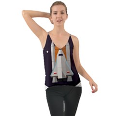 Rocket Space Universe Spaceship Chiffon Cami