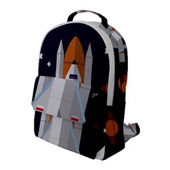 Rocket Space Universe Spaceship Flap Pocket Backpack (large) by Sarkoni