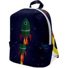 Rocket Halftone Astrology Astronaut Zip Up Backpack by Sarkoni