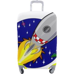 Rocket Ship Launch Vehicle Moon Luggage Cover (large)