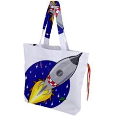 Rocket Ship Launch Vehicle Moon Drawstring Tote Bag