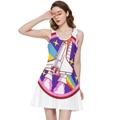 Badge Patch Pink Rainbow Rocket Inside Out Racerback Dress by Sarkoni