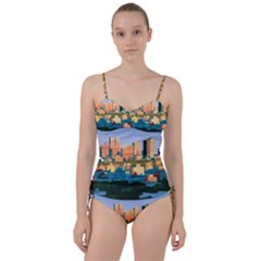 City Buildings Urban Dawn Sweetheart Tankini Set