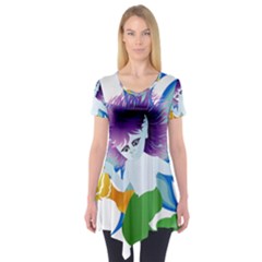 Mermaid Fantasy Undersea Merman Short Sleeve Tunic  by Sarkoni