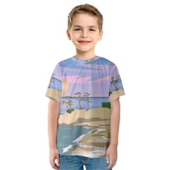 Vacation Island Sunset Sunrise Kids  Sport Mesh T-shirt