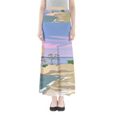 Vacation Island Sunset Sunrise Full Length Maxi Skirt