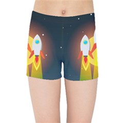 Rocket Take Off Missiles Cosmos Kids  Sports Shorts by Sarkoni