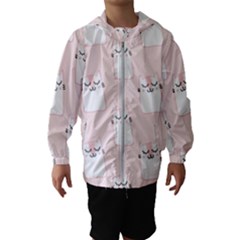 Pattern Pink Cute Sweet Fur Cats Kids  Hooded Windbreaker