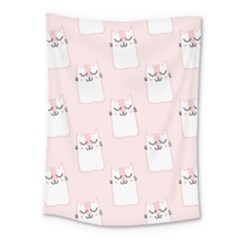 Pattern Pink Cute Sweet Fur Cats Medium Tapestry by Sarkoni