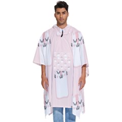 Pattern Pink Cute Sweet Fur Cats Men s Hooded Rain Ponchos by Sarkoni