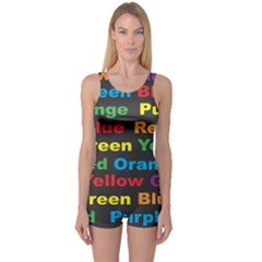 Red Yellow Blue Green Purple One Piece Boyleg Swimsuit