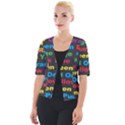 Red Yellow Blue Green Purple Cropped Button Cardigan View1