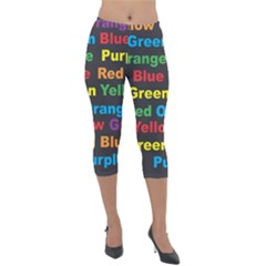 Red Yellow Blue Green Purple Lightweight Velour Capri Leggings 