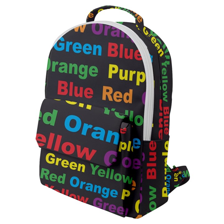 Red Yellow Blue Green Purple Flap Pocket Backpack (Small)