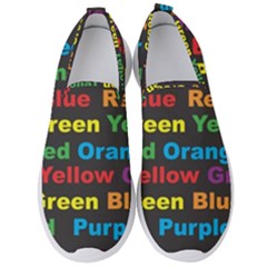 Red Yellow Blue Green Purple Men s Slip On Sneakers by Sarkoni