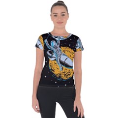 Astronaut Planet Space Science Short Sleeve Sports Top 