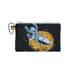 Astronaut Planet Space Science Canvas Cosmetic Bag (small) by Sarkoni