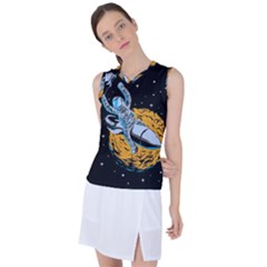 Astronaut Planet Space Science Women s Sleeveless Sports Top by Sarkoni